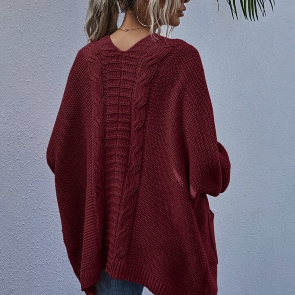 SHEIN LUNE Double Pocket Batwing Sleeve Cardigan Size L - Picture 4 of 12